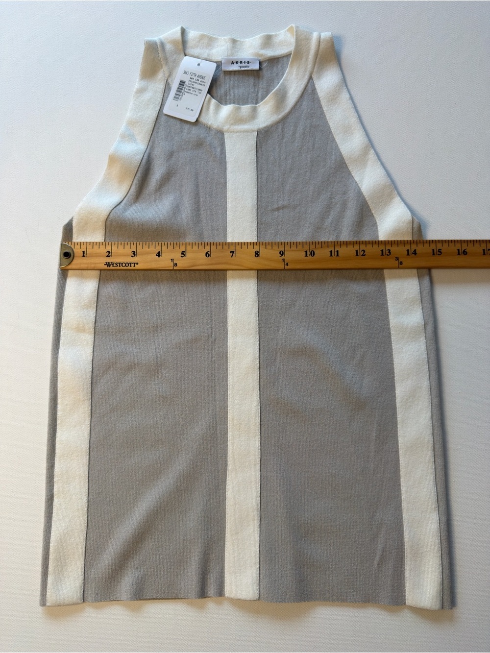 NWT Women's Akris Punto Cream-Trimmed Gray Viscose Shell Size 8 MSRP $375 (KB10) - Picture 3 of 9